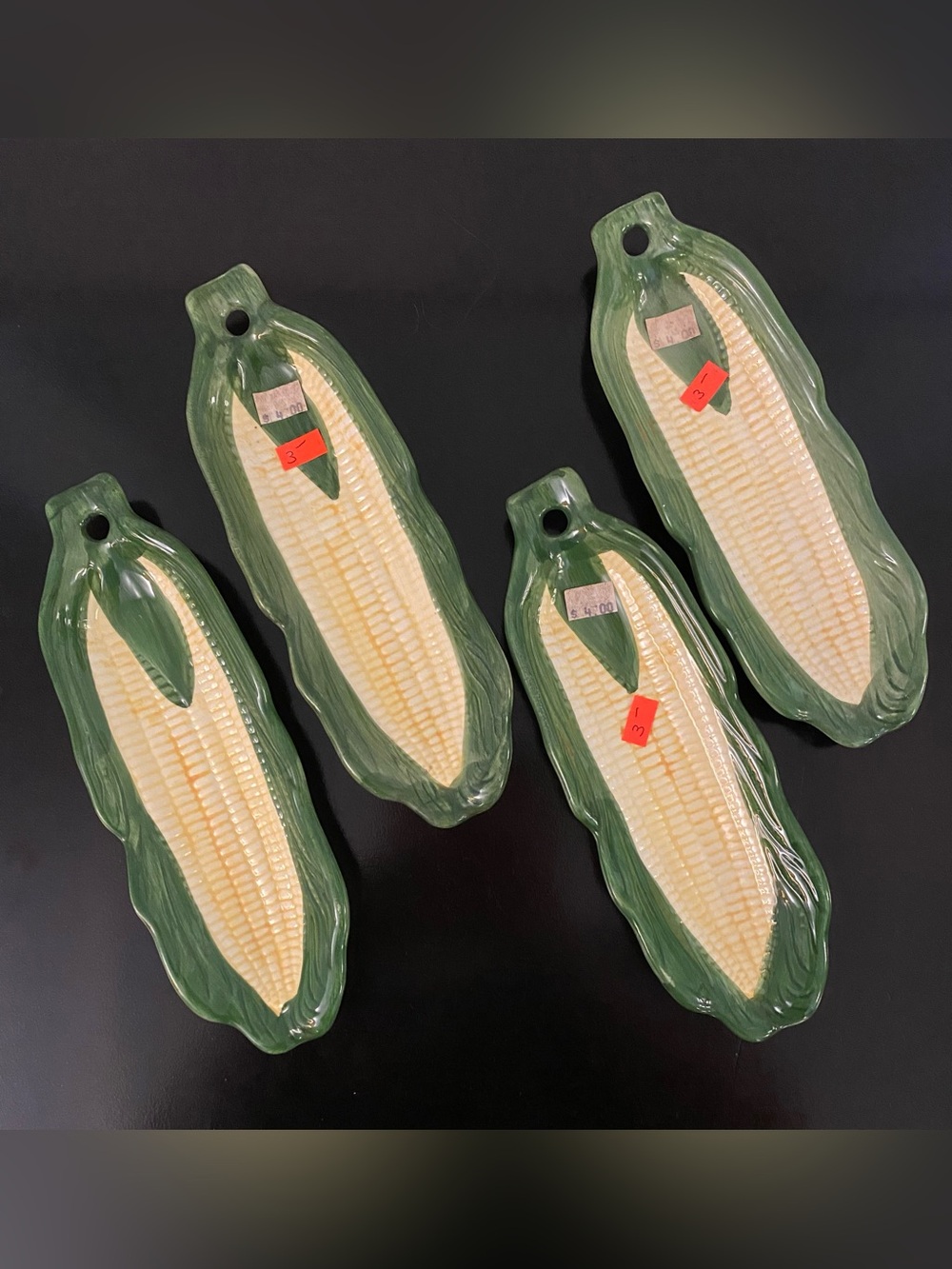 Vintage Corn on the Cob Ceramic Serving Dishes - Set of 4